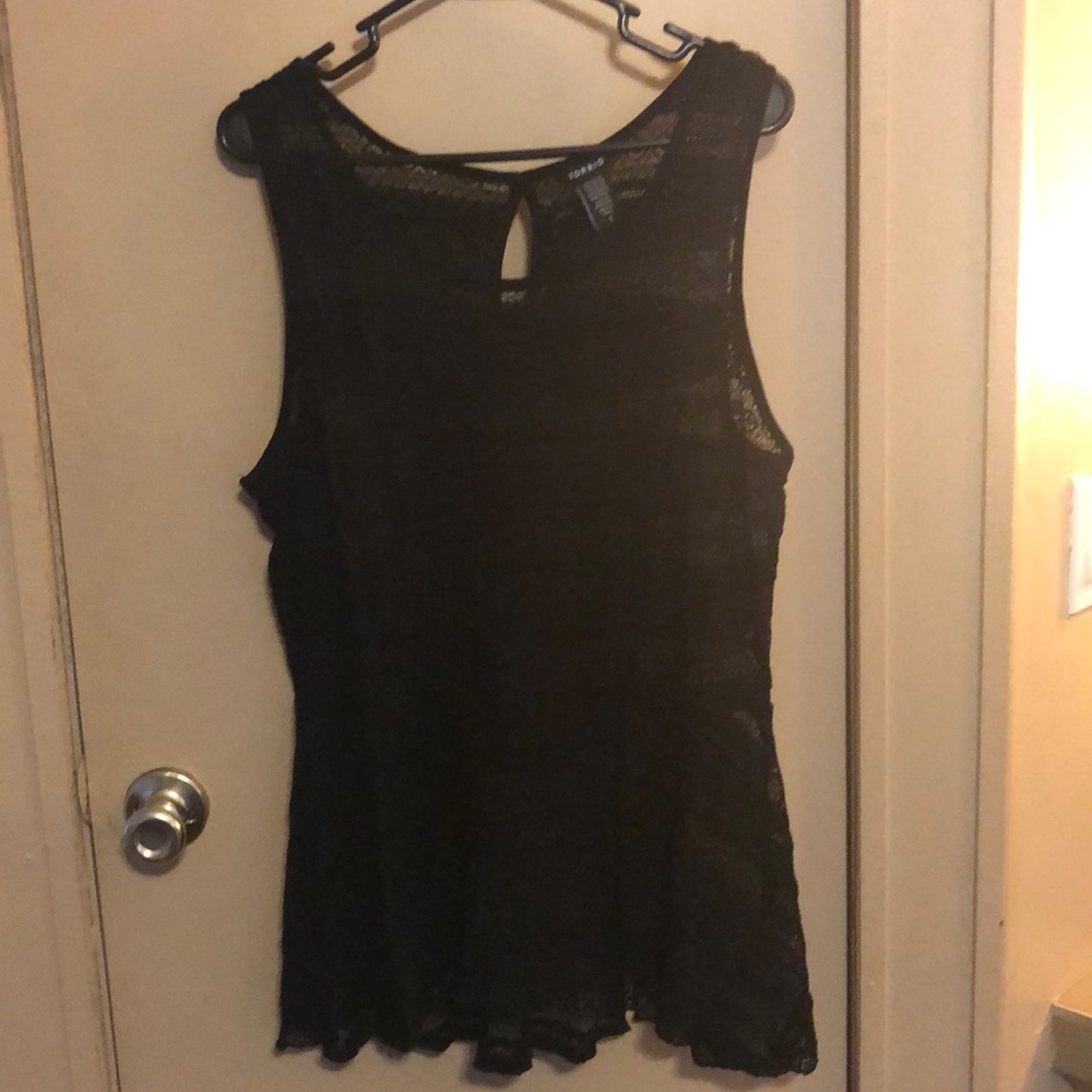 Torrid black lace peplum top